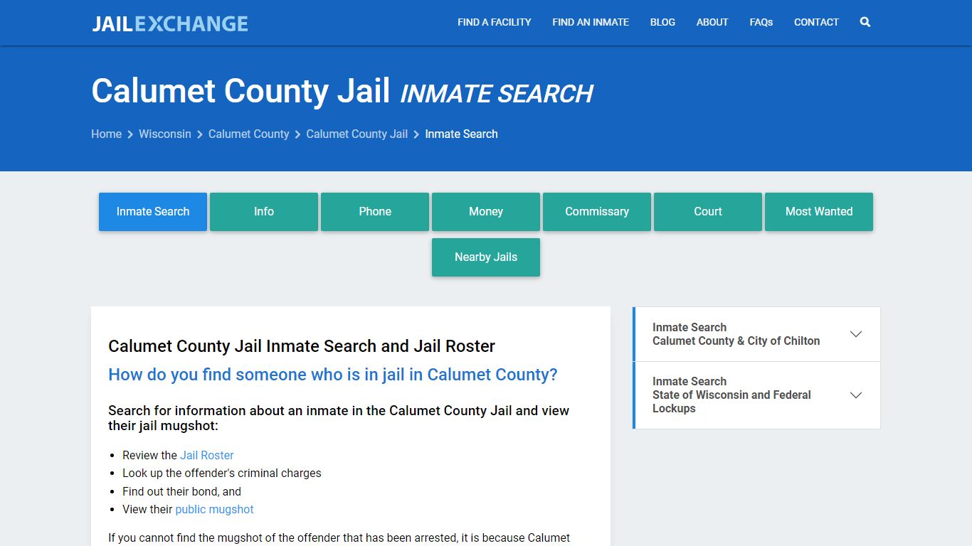 Inmate Search: Roster & Mugshots - Calumet County Jail, WI