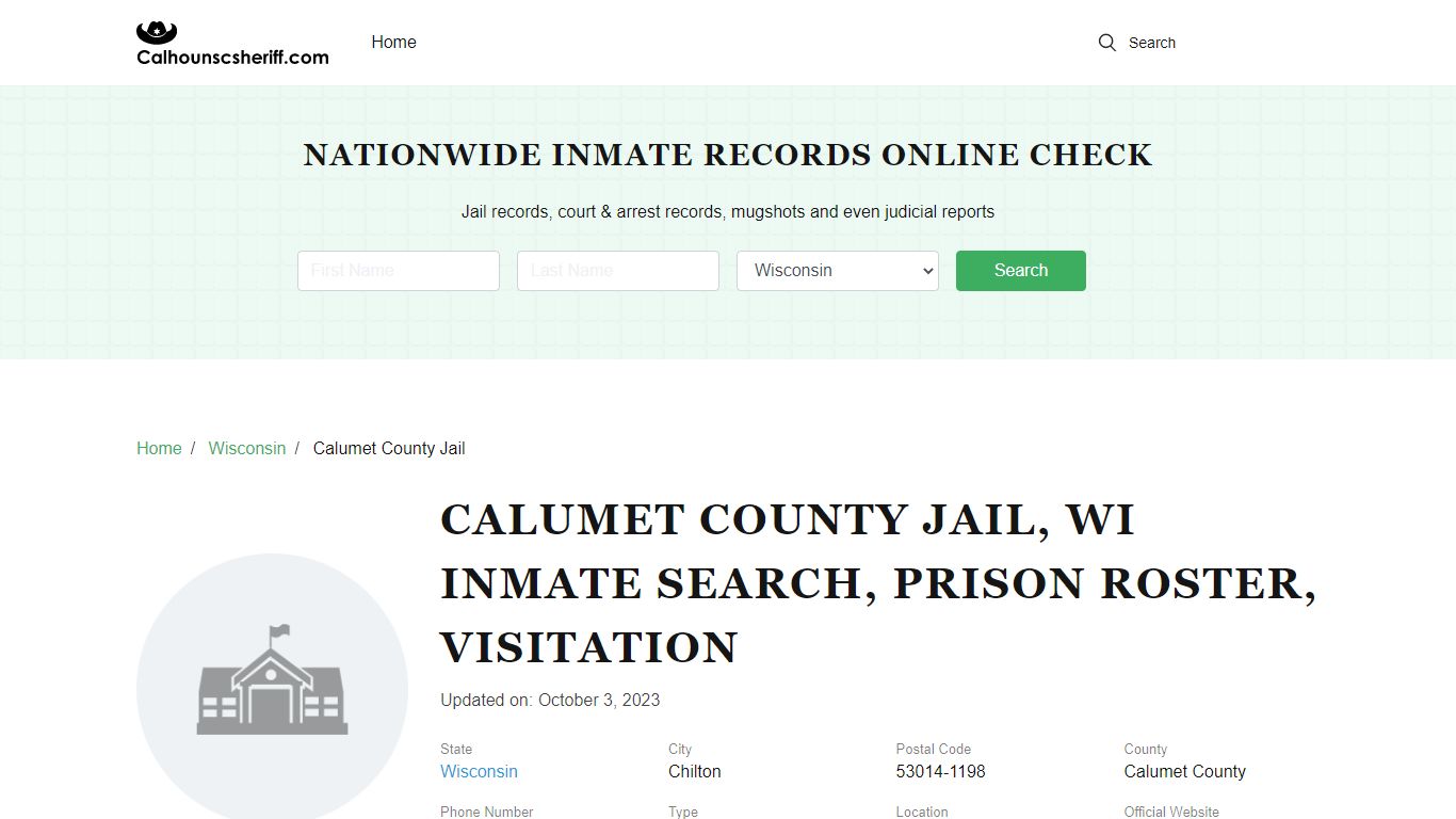 Calumet County Jail, WI Inmate Search, Prison Roster, Visitation